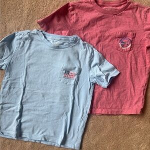 Set of 2 Vineyard Vines Kids' Blue and Red Pocket Tees